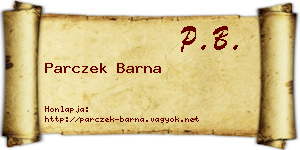 Parczek Barna névjegykártya